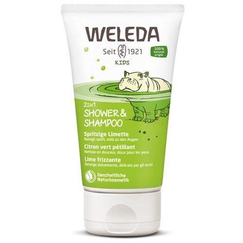 Weleda kids 2in1 pezsdítő lime gyermek tusfürdő és sampon 150 ml